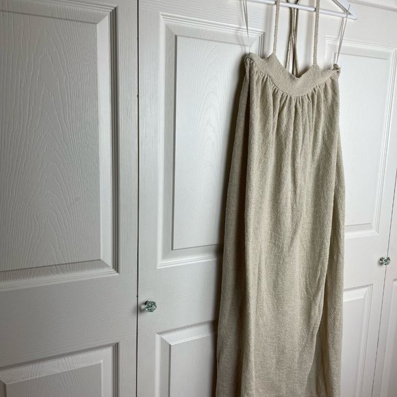 Free People Beach Strappy Sundress Maxi Beige NWOT - Picture 3 of 7